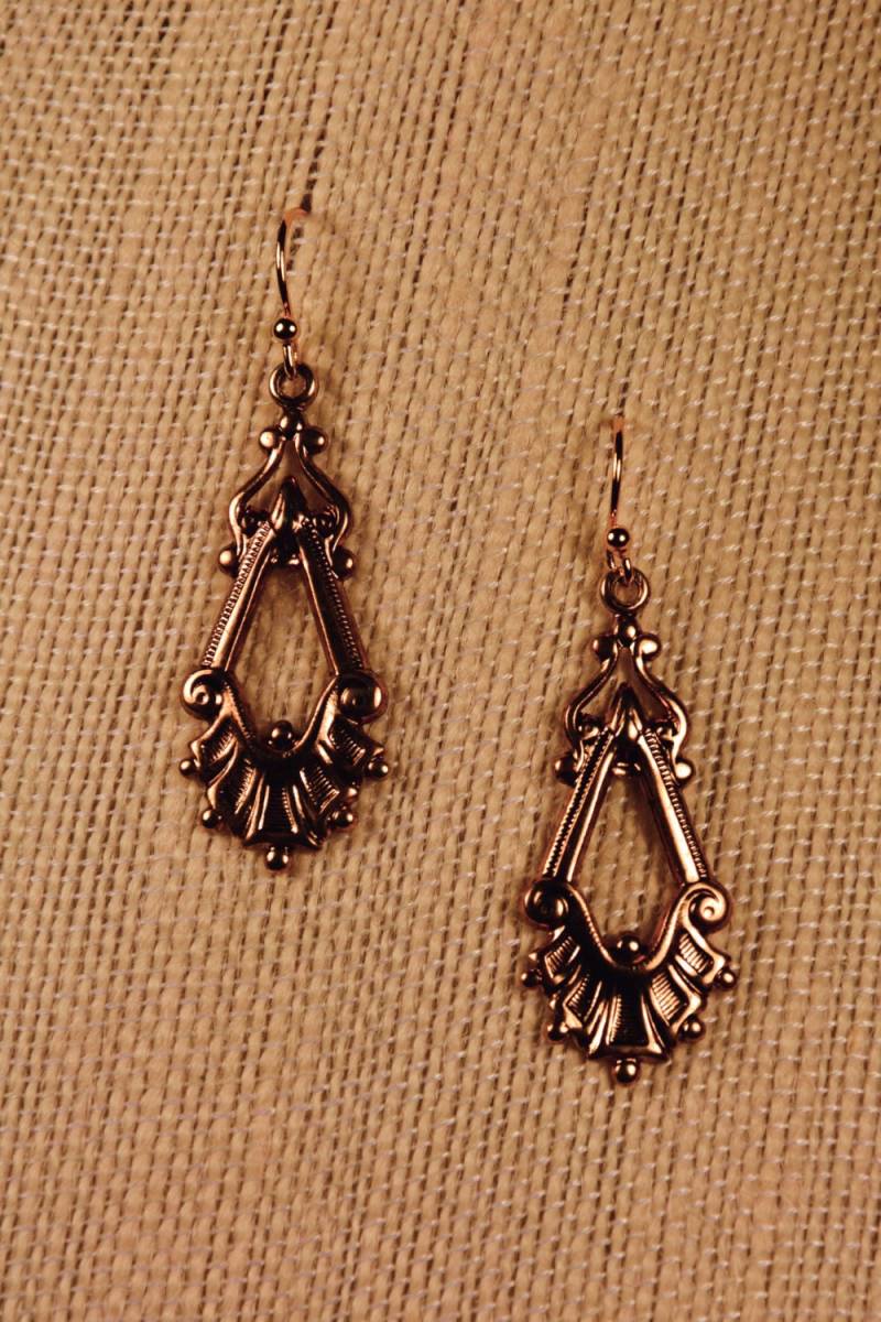 Ohrringe - Gold Tropfen Ohrringe Mit Vintage Elementen Von Jbkreative von JBKreative