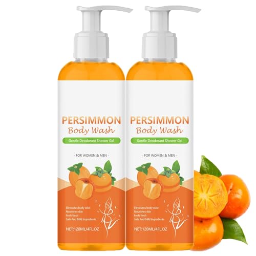 Kaki-Duschgel zur Geruchskontrolle, Kaki-Duschgel gegen Altersgeruch, frischer Duft, tiefenreinigend und feuchtigkeitsspendend von JBPPIOOUA