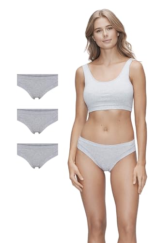 JBS of Denmark Bambus Unterhosen Damen Grau 3er Pack | Damen Slips Mehrpack | Weiche und Temperaturregulierende | FSC®-Zertifizierte Unterwäsche Frauen von JBS of Denmark