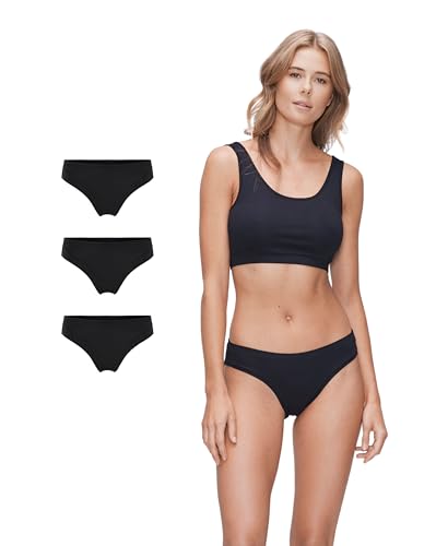 JBS of Denmark Bambus Unterhosen Damen Schwarz 3er Pack | Damen Slips Mehrpack | Weiche und Temperaturregulierende | FSC®-Zertifizierte Unterwäsche Frauen von JBS of Denmark