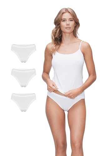 JBS of Denmark Bambus Unterhosen Damen Weiß 3er Pack | Damen Slips Mehrpack | Weiche und Temperaturregulierende | FSC®-Zertifizierte Unterwäsche Frauen von JBS of Denmark
