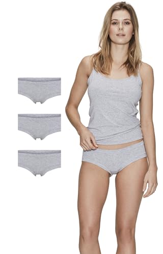JBS of Denmark Hipster Bambus Unterhosen Damen Grau 3er Pack (L) | Frauen Slips Mehrpack | Temperaturregulierende Damen Unterwäsche | FSC®-zertifizierte Hipster Women von JBS of Denmark