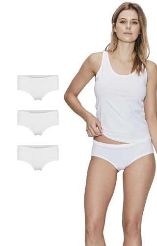 JBS of Denmark Hipster Bambus Unterhosen Damen Weiß 3er Pack (M) | Frauen Slips Mehrpack | Temperaturregulierende Damen Unterwäsche | FSC®-zertifizierte Hipster Women von JBS of Denmark