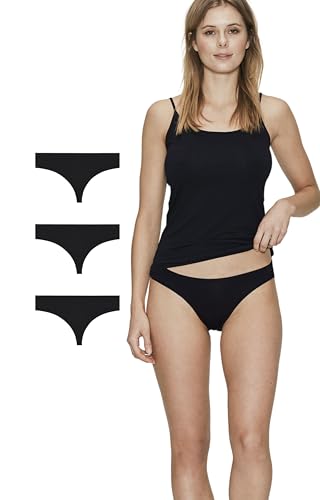 JBS of Denmark String Damen 3er Pack | Schwarz Bambus Unterhosen für Frauen | Temperaturregulierende und Feuchtigkeitsabsorbierende Damen-Unterhosen | Women String Mehrpack von JBS of Denmark