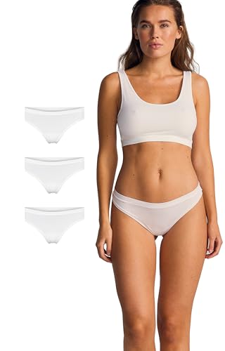 JBS of Denmark String Damen 3er Pack | Weiß Bambus Unterhosen für Frauen | Temperaturregulierende und Feuchtigkeitsabsorbierende Damen-Unterhosen | Women String Mehrpack JBS of Denmark String Damen 3er Pack | Weiß Bambus Unterhosen für Frauen | Temperaturregulierende und Feuchtigkeitsabsorbierende Damen-Unterhosen | Women String Mehrpack von JBS of Denmark