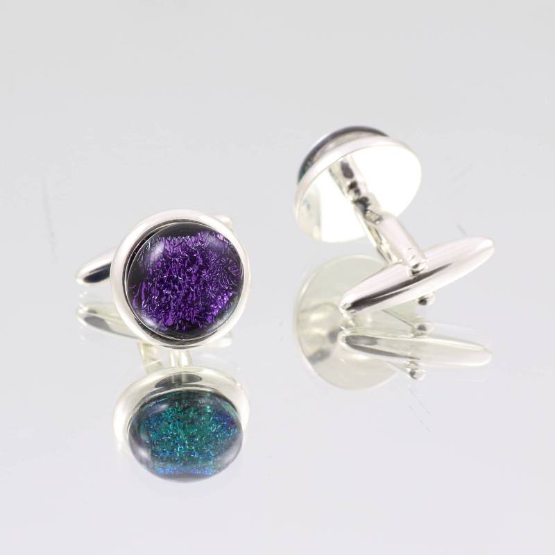Fusing Glas Manschettenknöpfe - Dichroic Lila Schmuck. Jbt546 von JBTGlass