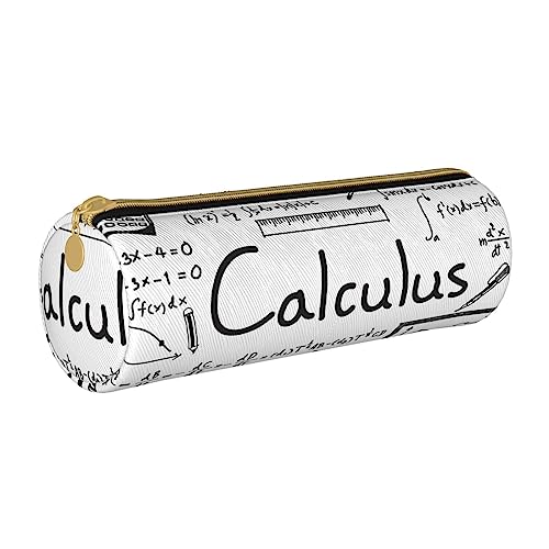 JBYJBX Federmäppchen aus Leder mit mathematischer Geometrie, Geek-Calculus-Druck, schlankes und niedliches Federmäppchen für Erwachsene, Männer und Frauen, weiß, Einheitsgröße von JBYJBX