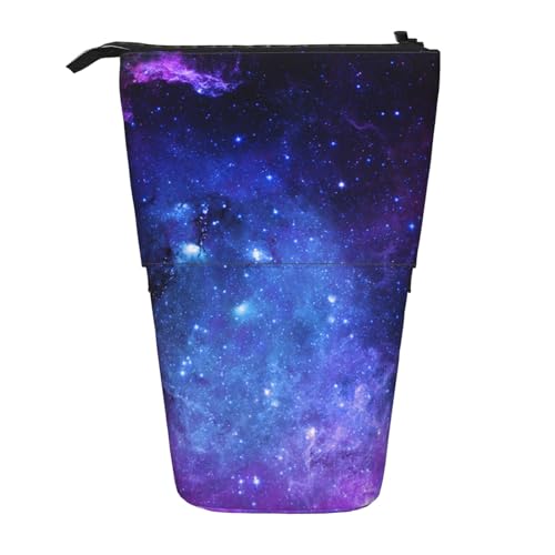 JBYJBX Federmäppchen mit Galaxie-Druck, Mehrzweck-Teleskop-Federmäppchen, Organizer, Schreibwaren-Aufbewahrungstasche, Blau, Schwarz , Einheitsgröße von JBYJBX