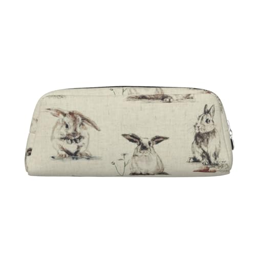 JBYJBX Federmäppchen mit Kaninchen-Hintergrund, geräumiges und stilvolles Federmäppchen mit Reißverschluss, für Bürogebrauch, silber, Einheitsgröße von JBYJBX
