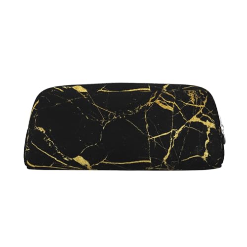 JBYJBX Federmäppchen mit schwarzem und goldfarbenem Hintergrund, geräumiges und stilvolles Federmäppchen mit Reißverschluss, für Bürogebrauch von JBYJBX