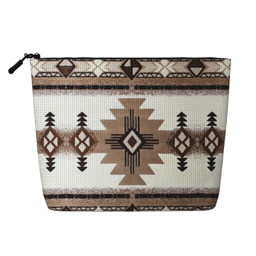 JBYJBX Indianerdruckte Make Make Make Bag Indianer Wasserdicht Reise Kosmetiktasche mit Reißverschluss Toilettenartikeltasche für Frauen, Schwarz, One Size, sc schwarz, One Size von JBYJBX
