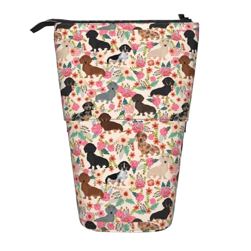 JBYJBX Mehrzweck-Federmäppchen mit Hunde-Blumendruck, Teleskop-Federmäppchen, Organizer, Schreibwaren-Aufbewahrungstasche, Hundeblume, One Size JBYJBX Mehrzweck-Federmäppchen mit Hunde-Blumendruck, Teleskop-Federmäppchen, Organizer, Schreibwaren-Aufbewahrungstasche, Hundeblume, One Size von JBYJBX