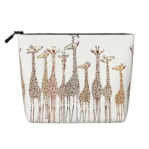 JBYJBX Niedliche wilde Cartoon Giraffe Druck Kosmetiktasche wasserdicht Reisetasche Kosmetiktasche mit Reißverschluss Tasche für Frauen Kosmetiktasche Schwarz, One Size, sc schwarz, One Size von JBYJBX