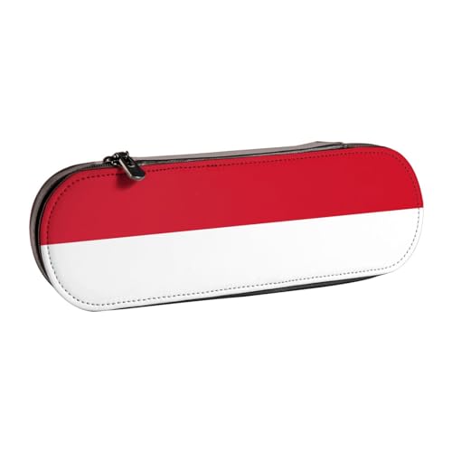 JBYJBX Vielseitiges Federmäppchen aus Leder mit Flagge von Monaco, kompaktes Lederetui für Damen, Herren JBYJBX Vielseitiges Federmäppchen aus Leder mit Flagge von Monaco, kompaktes Lederetui für Damen, Herren von JBYJBX