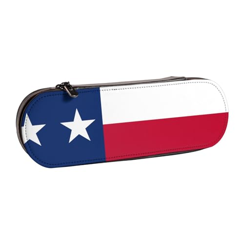 JBYJBX Vielseitiges Federmäppchen aus Leder mit Texas-Motiv – kompaktes Lederetui für Damen und Herren von JBYJBX