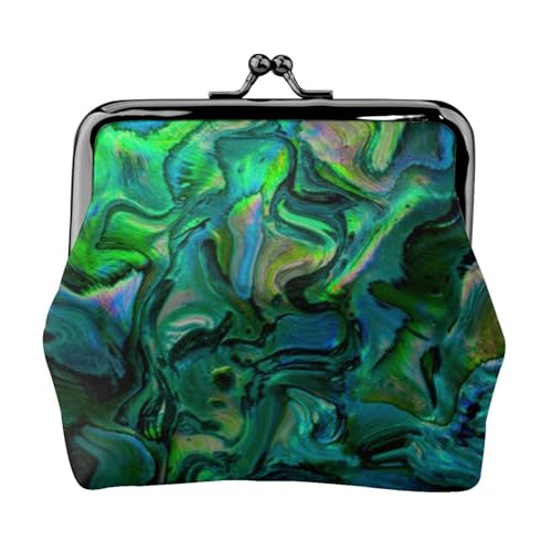 Jbyjbx Abalone Kompakte Münzbörse mit Perlmutt-Druck, niedlich, klein, mit Reißverschluss, mit Kussverschluss, für den täglichen Gebrauch und als Geschenk von JBYJBX
