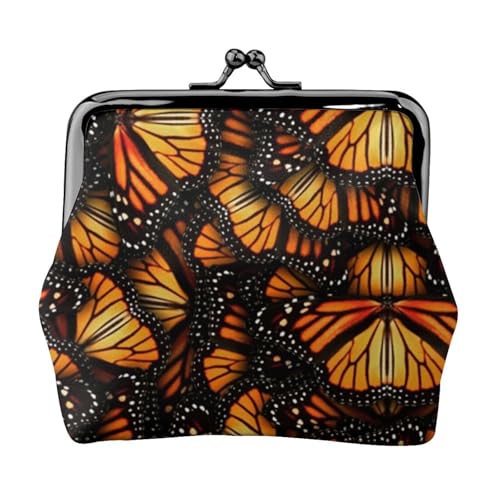 Jbyjbx Heaps Of Orange Monarch Butterflies Print Compact Coin Purse Cute Small Zipper Wallet With Kiss Lock For Daily Use And Gifts von JBYJBX
