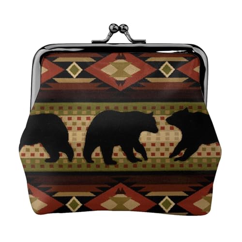 Jbyjbx Kompakte Münzbörse mit Bären-Druck, niedlich, klein, Reißverschluss, mit Kussverschluss, für den täglichen Gebrauch und als Geschenk von JBYJBX