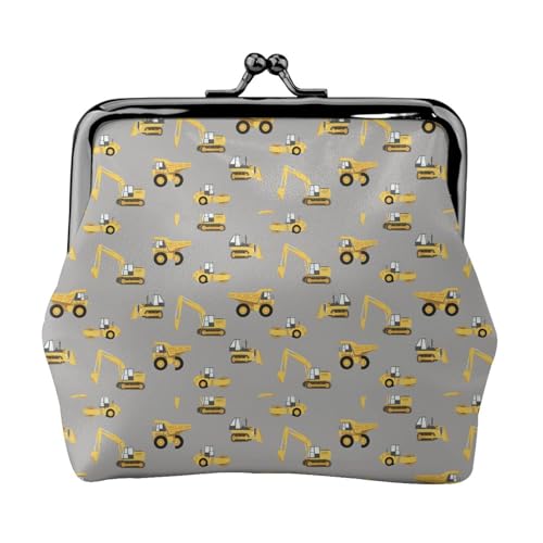 Jbyjbx Kompakte Münzbörse mit Bauwagen-Druck, niedlich, klein, mit Reißverschluss, mit Kussverschluss, für den täglichen Gebrauch und als Geschenk von JBYJBX