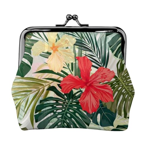 Jbyjbx Kompakte Münzbörse mit Hawaii-Druck, niedlich, klein, mit Reißverschluss, mit Kussverschluss, für den täglichen Gebrauch und als Geschenk von JBYJBX