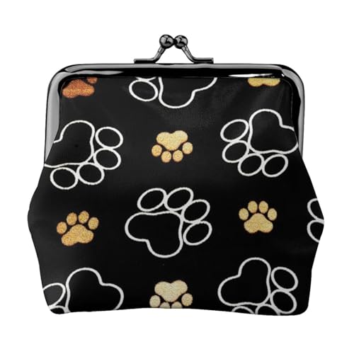 Jbyjbx Kompakte Münzbörse mit Hundepfotenabdruck, niedlich, klein, mit Reißverschluss, mit Kussverschluss, für den täglichen Gebrauch und als Geschenk von JBYJBX