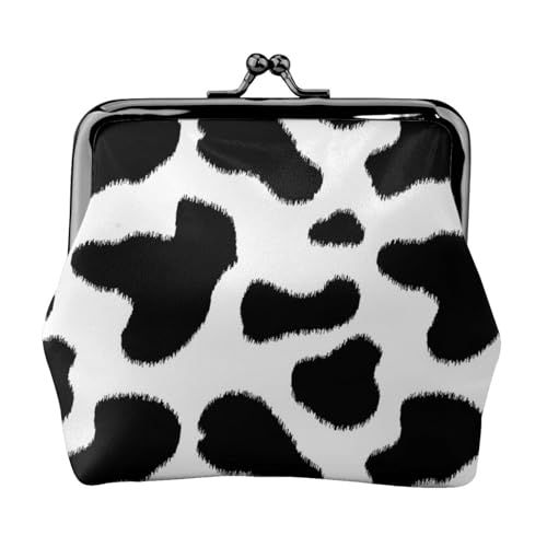 Jbyjbx Kompakte Münzbörse mit Leopardenmuster, niedlich, klein, mit Reißverschluss, mit Kussverschluss, für den täglichen Gebrauch und als Geschenk, Schwarz / Weiß von JBYJBX