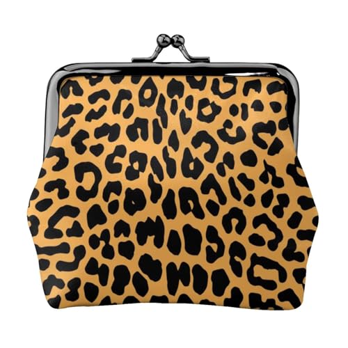 Jbyjbx Kompakte Münzbörse mit Leopardenmuster, niedlich, klein, mit Reißverschluss, mit Kussverschluss, für den täglichen Gebrauch und als Geschenk von JBYJBX