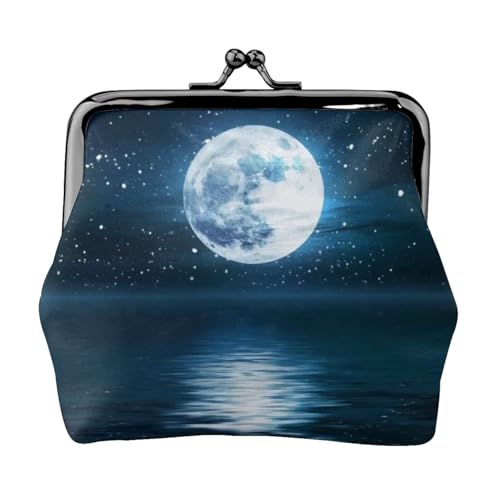 Jbyjbx Kompakte Münzbörse mit Nachthimmel-Druck, niedlich, klein, mit Reißverschluss, mit Kussverschluss, für den täglichen Gebrauch und als Geschenk von JBYJBX