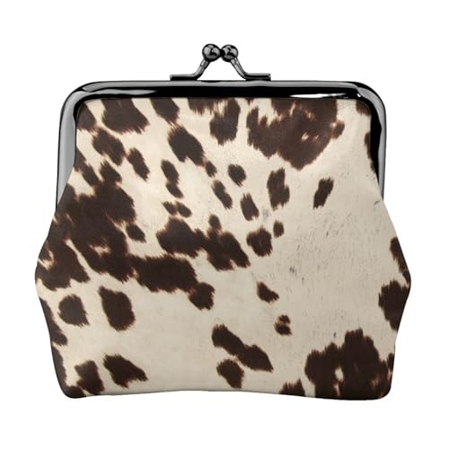 Jbyjbx Kompakte Münzbörse mit Rindslederdruck, niedlich, klein, mit Reißverschluss, mit Kussverschluss, für den täglichen Gebrauch und als Geschenk von JBYJBX