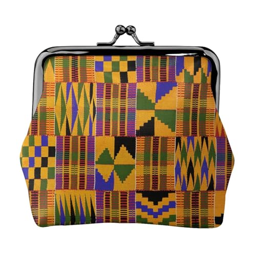 Jbyjbx Kompakte Münzbörse mit afrikanischem Webdruck, niedlich, klein, mit Reißverschluss, mit Kussverschluss, für den täglichen Gebrauch und als Geschenk von JBYJBX