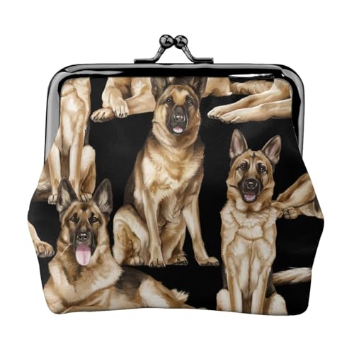 Jbyjbx Kompakte Münzbörse mit deutschem Schäferhund, niedlich, klein, mit Reißverschluss, mit Kussverschluss, für den täglichen Gebrauch und als Geschenk von JBYJBX