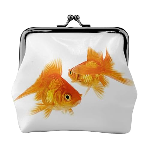 Jbyjbx Kompakte Münzbörse mit süßem Fischdruck, niedlich, klein, mit Reißverschluss, mit Kussverschluss, für den täglichen Gebrauch und als Geschenk von JBYJBX