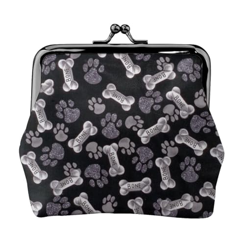 Jbyjbx Kompakte Münzgeldbörse mit Hundepfotenabdruck, niedlich, klein, Reißverschluss, mit Kussverschluss, für den täglichen Gebrauch und als Geschenk von JBYJBX