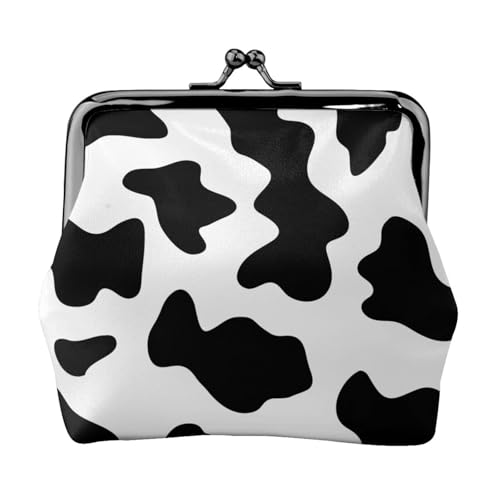 Jbyjbx Kompakte Münzgeldbörse mit Kuhdruck, niedlich, klein, mit Reißverschluss, mit Kussverschluss, für den täglichen Gebrauch und als Geschenk von JBYJBX