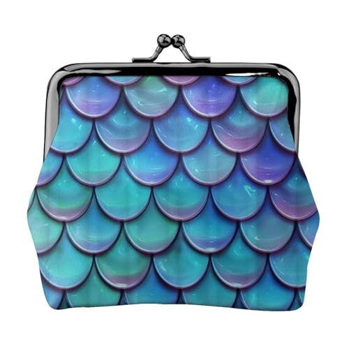 Jbyjbx Kompakte Münzgeldbörse mit Meerjungfrauen-Motiv, klein, mit Reißverschluss, mit Kussverschluss, für den täglichen Gebrauch und als Geschenk von JBYJBX