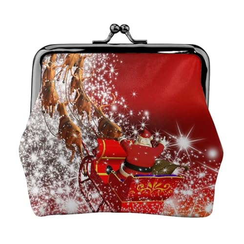 Jbyjbx Kompakte Münzgeldbörse mit Weihnachtsmotiv, niedlich, klein, Reißverschluss, mit Kussverschluss, für den täglichen Gebrauch und als Geschenk von JBYJBX