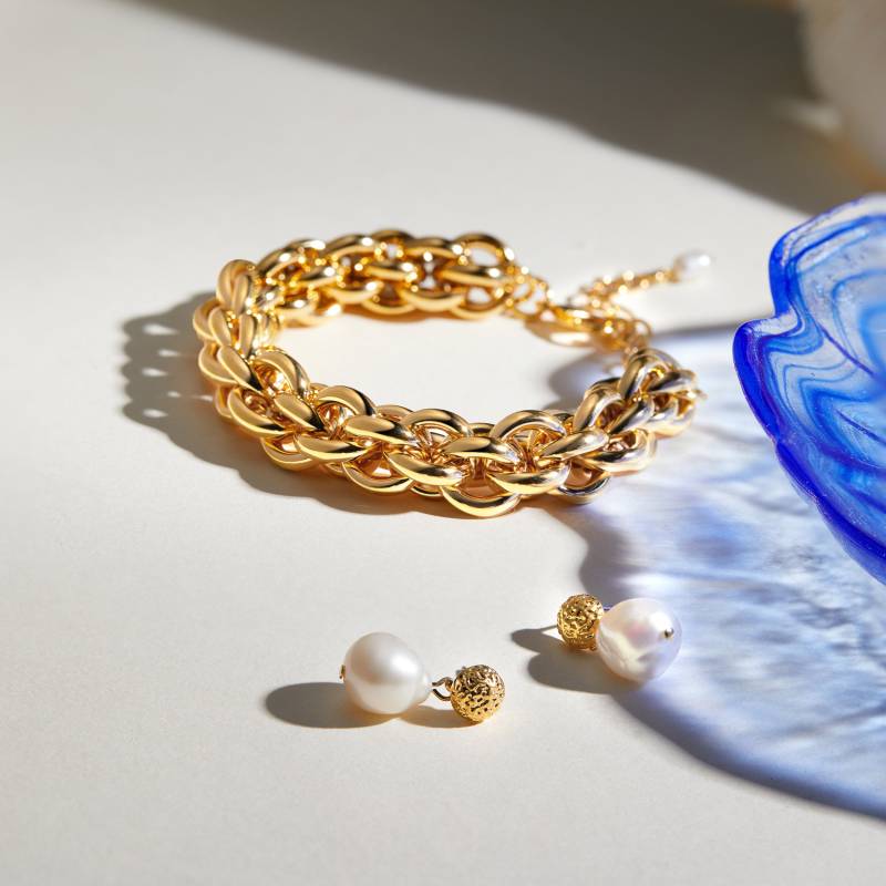 Extra Super Chunky Goldkettenarmband, Dickes, Mutiges Mehrschichtiges Kettenarmband, Großes Big Oversize Layering Statement Armband von JBanzi