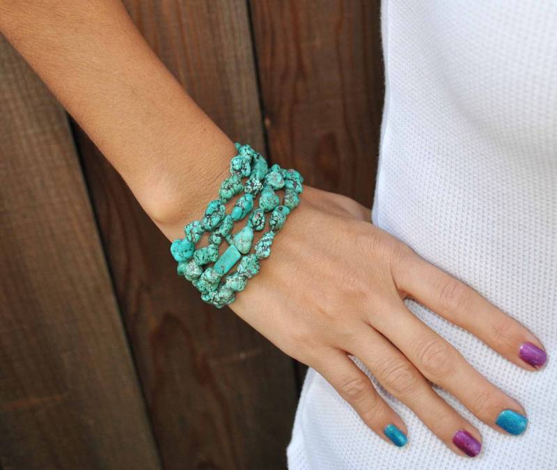Beaded Turquoise Wickeln Um Armband Großes Geschenk, Wenn Sie Nicht Wissen, Größe Ihres Handgelenks von JBeseda