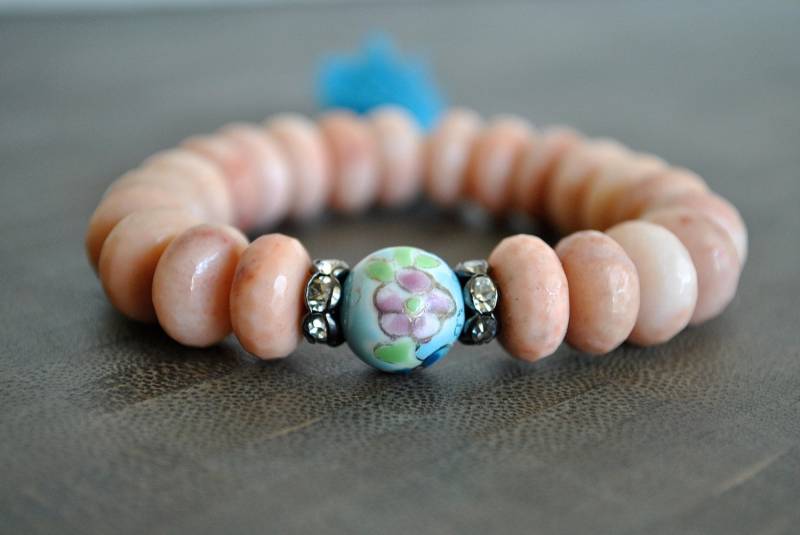 Cloisonne Pink Aventurin Quasten Armband Cloisonne Pink Aventurin Quasten Armband von JBeseda