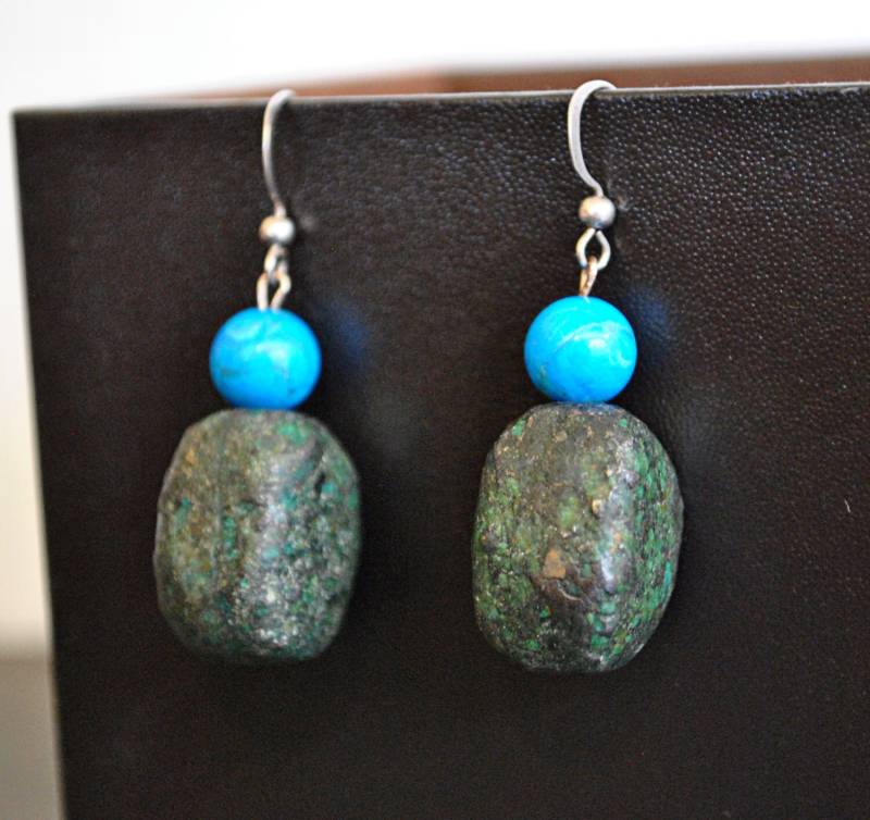 Handgemachte Natürliche Turquoise Sterling Silber Ohrringe Handgemachte Natürliche Turquoise Sterling Silber Ohrringe von JBeseda