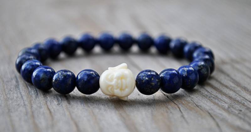 Knochen Buddha Lapis Armband von JBeseda