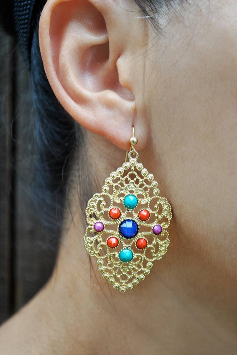 Multicolor Filigran Baumelnde Ohrringe von JBeseda