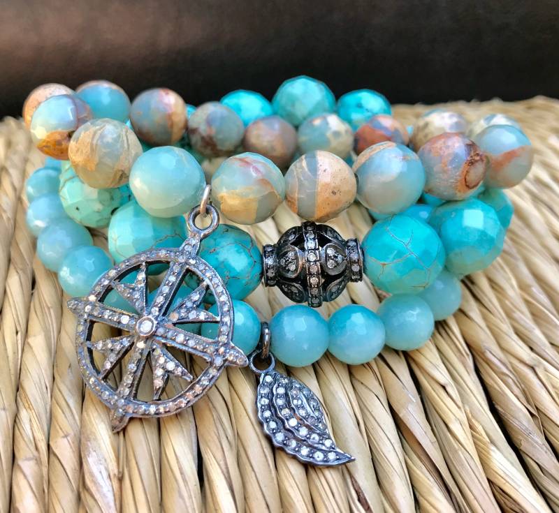 Pave Diamant Türkis Dehnbares Armband von JBeseda