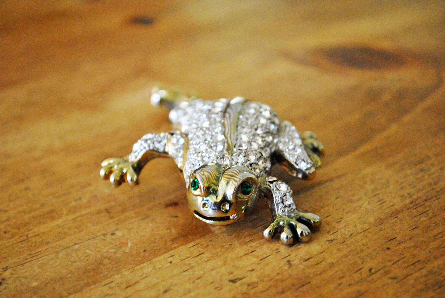 Vintage Strass Massive Frosch Brosche von JBeseda