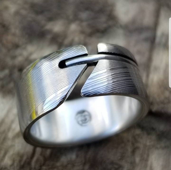 Edelstahl-Damaskus & Gold Edelstahl-Damaskus & Gold von JBluntDesigns