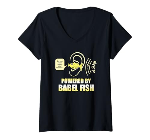 Damen Bereitgestellt von Babel Fish T-Shirt mit V-Ausschnitt Damen Bereitgestellt von Babel Fish T-Shirt mit V-Ausschnitt von JC Designs