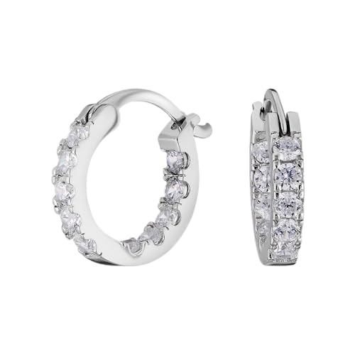JC Jeweller Carat Silber Creolen für Frauen, 925 Sterling Silber Creolen mit Zirkonia, Ohrringe Sterling Silber 925 Creolen für Damen Creolen Durchmesser 20 mm 25 mm 30 mm (15 mm) von JC JEWELLER CARAT