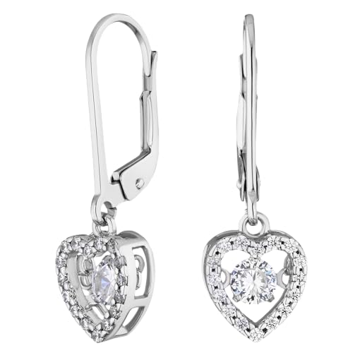 JC Jeweller Carat Damen Ohrringe Silber 925 tanzendes Zirkon (Herz) von JC JEWELLER CARAT