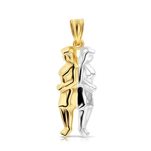 GOLDANHÄNGER ZWILLINGE 585ER GELB- WEISSGOLD 14 KARAT KETTENANHÄNGER STERNZEICHEN 8011 von JC Trauringe