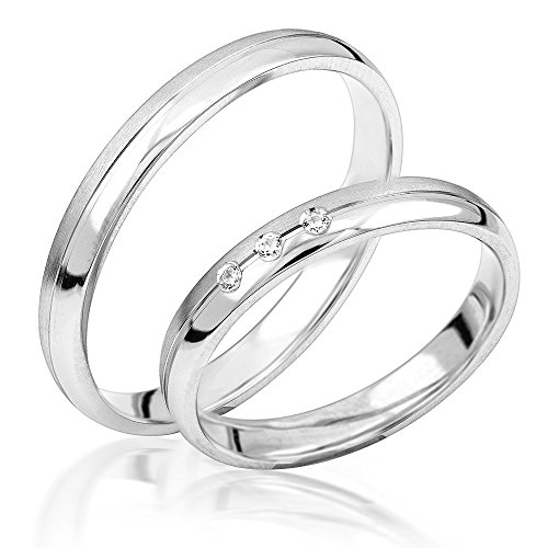 Eheringe Verlobungsringe Trauringe Freundschaftsringe Silber 925 Sterling *inkl. GRATIS Etui und Steinen* S063-S Eheringe Verlobungsringe Trauringe Freundschaftsringe Silber 925 Sterling *inkl. GRATIS Etui und Steinen* S063-S von JC Trauringe
